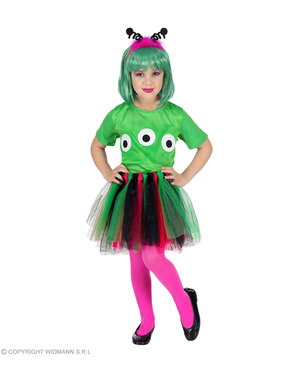 Grønt Rumvæsen Kostume til Piger