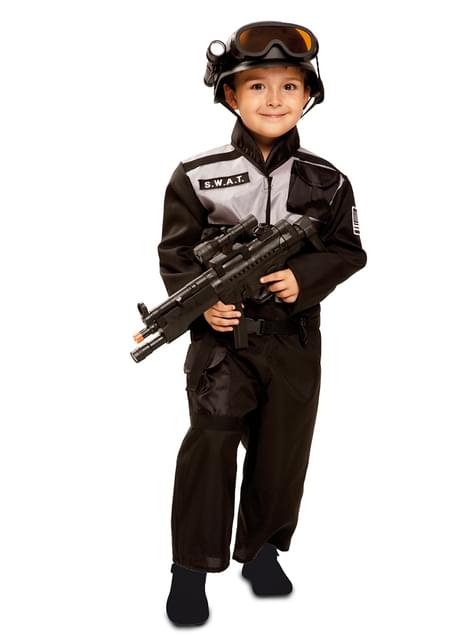 Halloween SWAT Officer Costume Pretend For Kids (Small (5-7yr ...