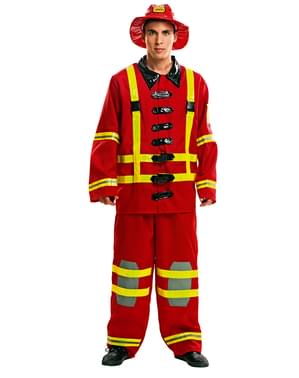 Man Fireman in Action Costume