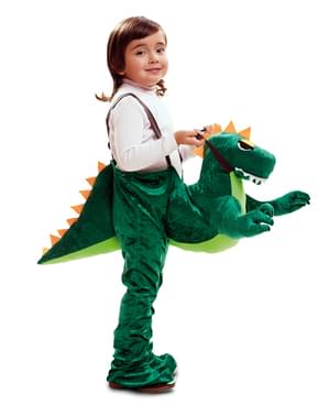 Berniuko važinėjimas dinozaurų kostiumu