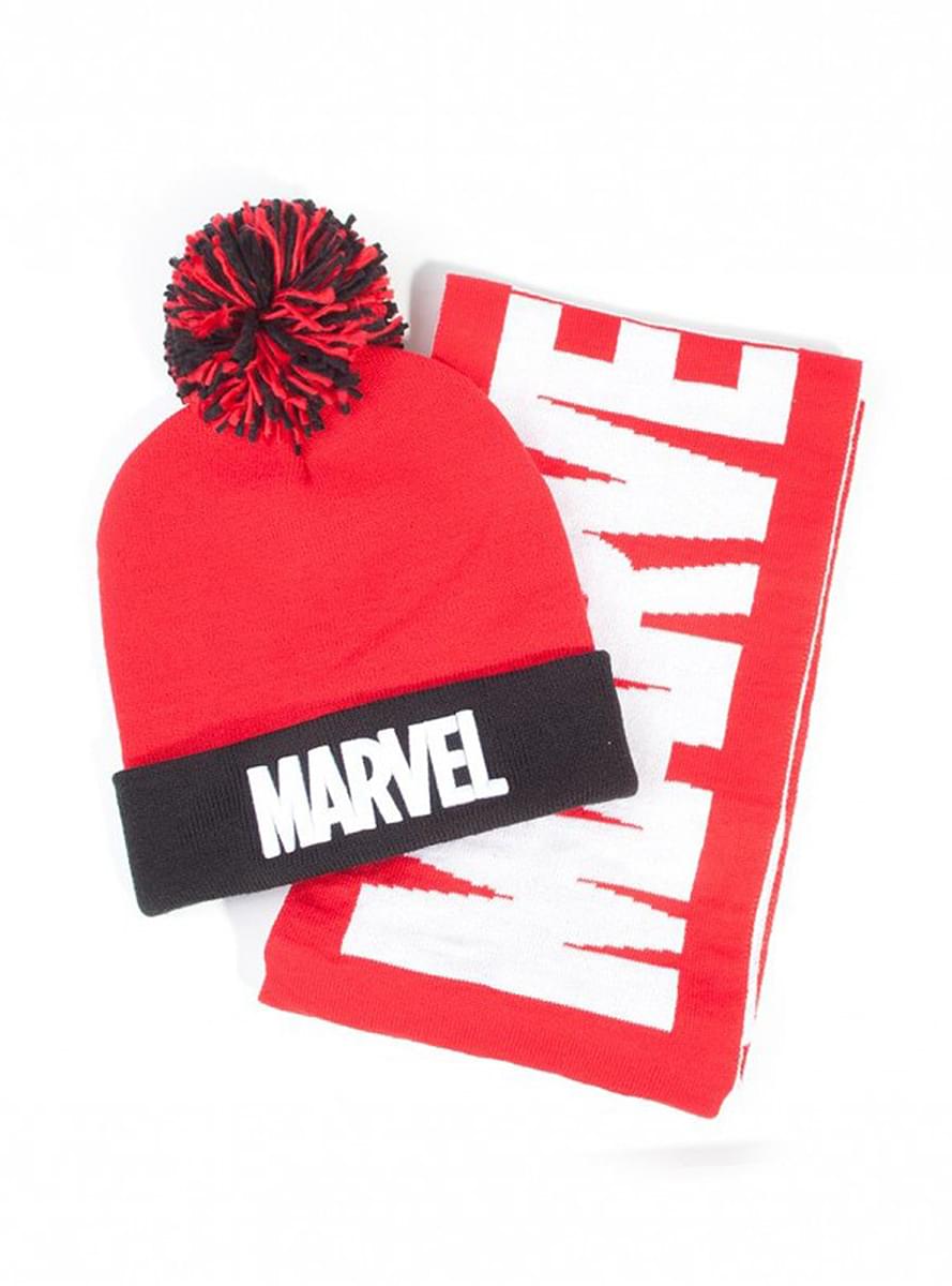 Conjunto de gorro e cachecol Marvel