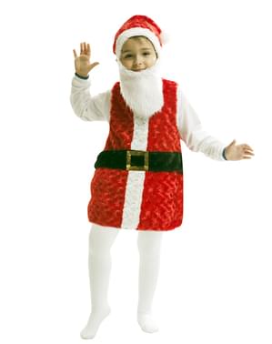 Costum Moș Crăciun de pluș pentru copii