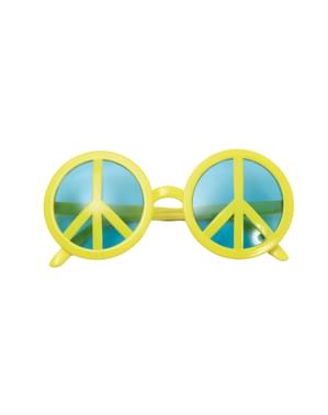 Yetişkin sarı barış işareti güneş gözlüğü