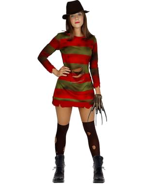 Freddy Krueger Maskeraddräkt för henne stor storlek - Terror på Elm Street