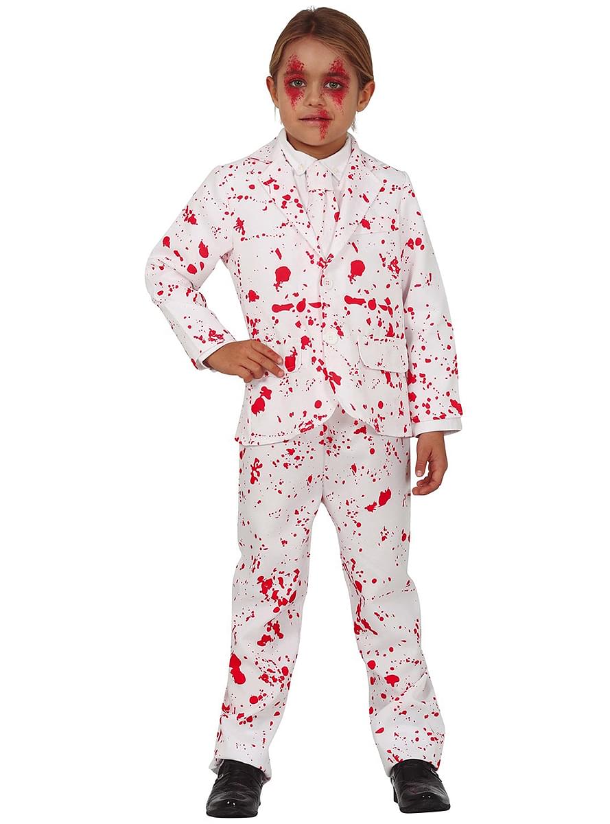 Traje blanco sangriento infantil