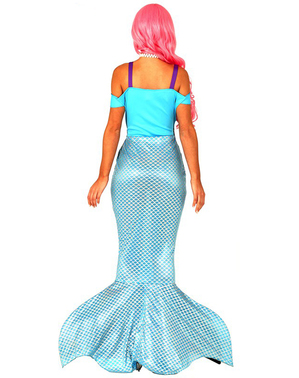 Meerjungfrau Kostüm blau für Damen