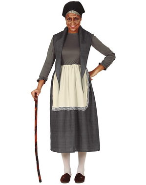 Costum de bunicuță gri pentru femeie