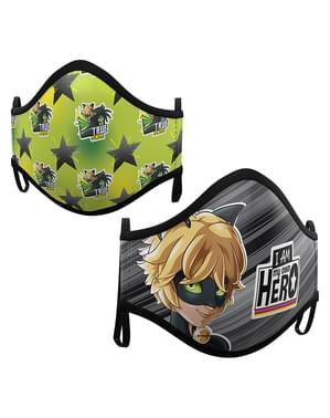Mască Cat Noir pentru copii (2 unități) - Miraculous Ladybug: Aventurile Gărgăriței
