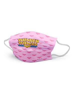 Máscara Mulher-Maravilha rosa para menina