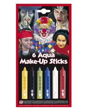 6 crayons maquillage multicolores