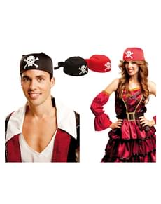 Bandana pirata vermelha para adulto