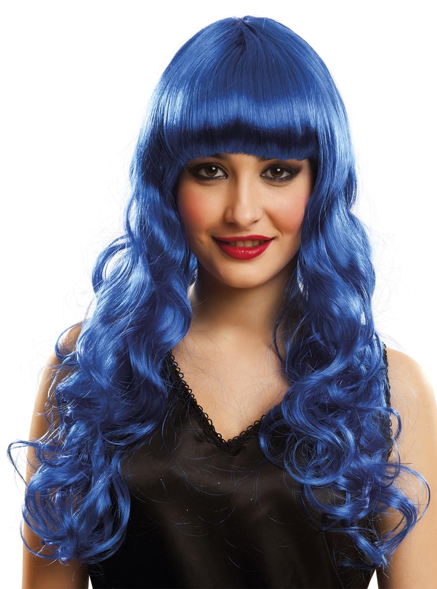 Parrucca blu lunga per donna