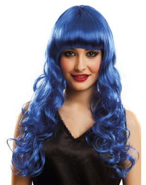 Дълга синя перука за жени