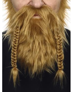 Barbă și mustață roșcată vikingă pentru adult