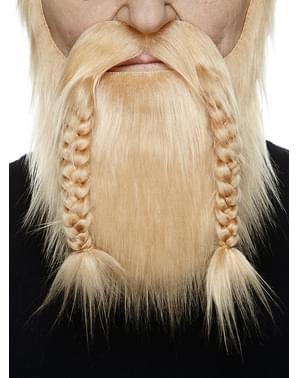 Barbe et moustache blonde viking adulte