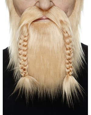 Skägg och mustasch Viking blond för vuxen