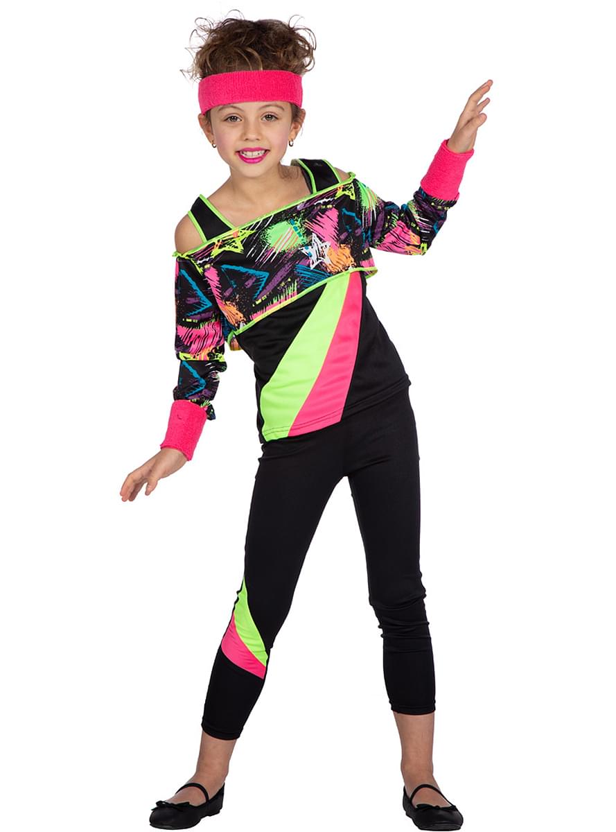 80er Jahre Aerobic Kostüm für Mädchen