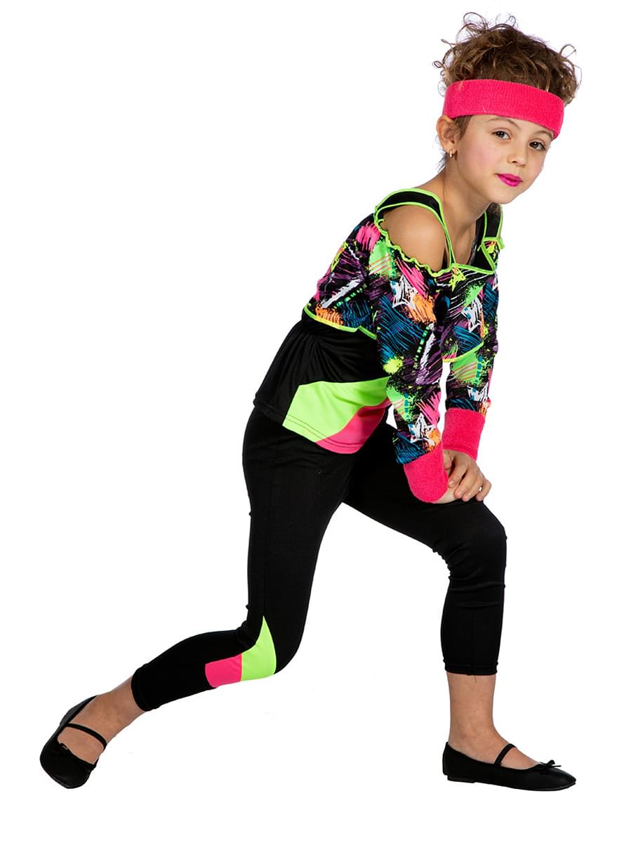 80er Jahre Aerobic Kostüm für Mädchen