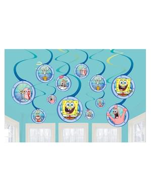 12 Wiszące Spirale Dekoracyjne SpongeBob