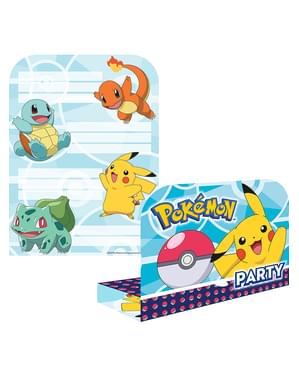 6 inbjudningskort Pokémon