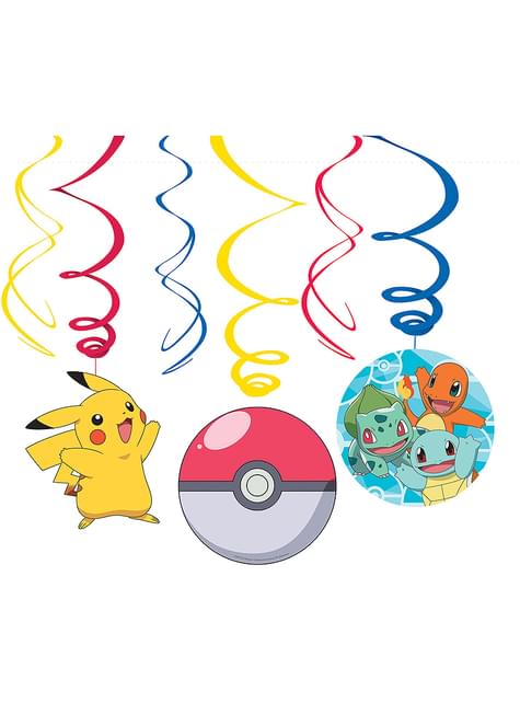 10 decorazioni a spirale da appendere Pokémon per feste e compleanni