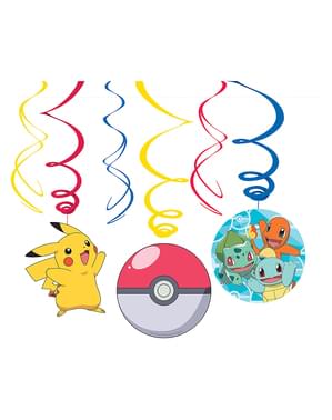 12 Wiszące Spirale Dekoracyjne Pokemon