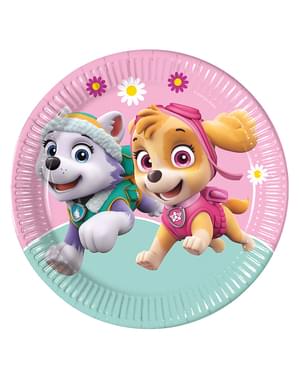 8 Paw Patrol Skye & Everest Tallerkener (23cm)
