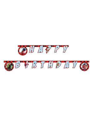 Ghirlandă buburuză „Happy Birthday” de buburuză - Miraculous Ladybag