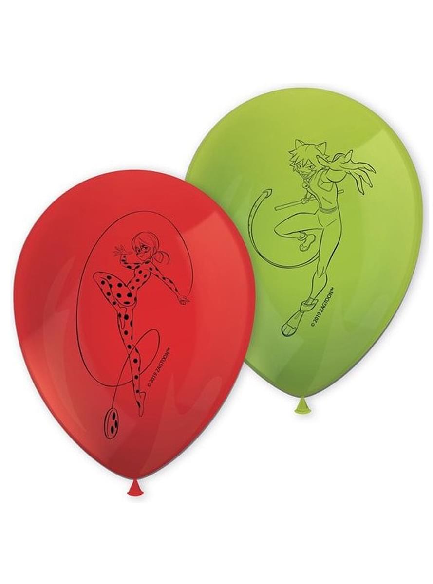 8 Mariehøne Balloner (27 cm) - Miraculous Ladybug