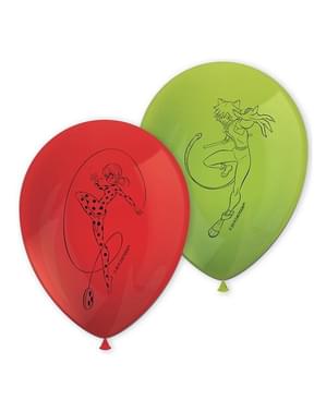8 balónků Kouzelná Beruška (27 cm) - Miraculous Ladybug