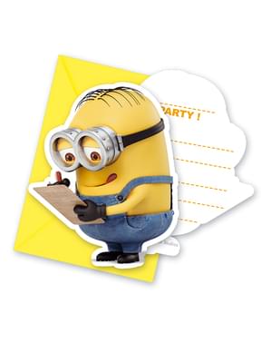 6 Minions Invitations - Lovely Minions