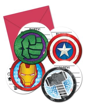 6 convites de Os Vingadores - Mighty Avengers