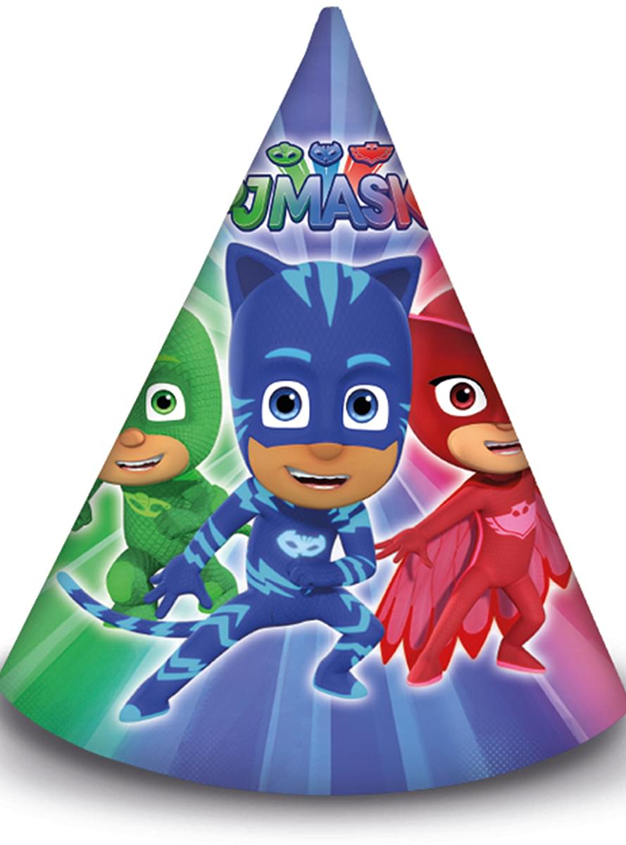 6 gorritos de cumpleaños de PJ Masks