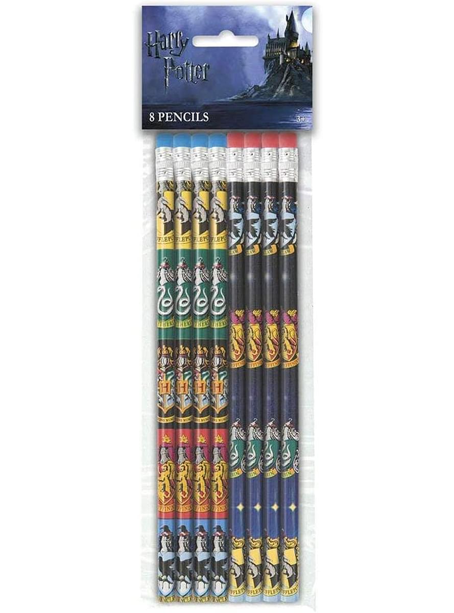 8 crayons Harry Potter maisons de Poudlard pour fêtes et anniversaires