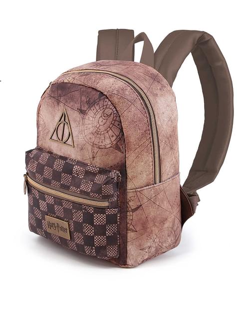 Mochila de Harry Potter e os Talismãs da Morte castanha