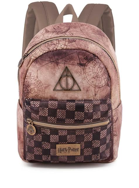 Mochila de Harry Potter e os Talismãs da Morte castanha