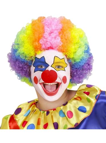 Peruca de palhaço multicolor para menino