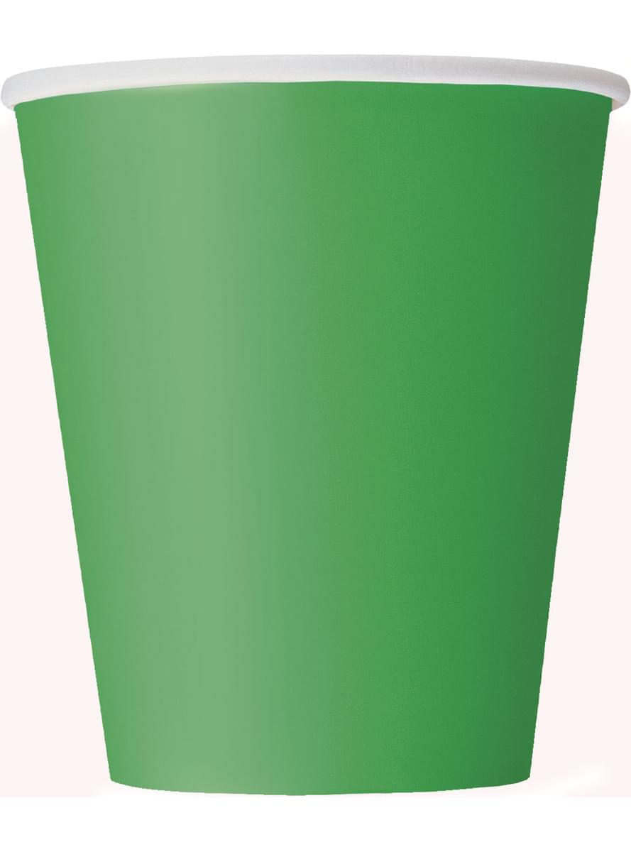 8 gobelets vert émeraude - Gamme couleur unie