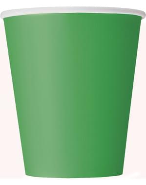 8 Emerald Green Cups - Línea Colores Básicos