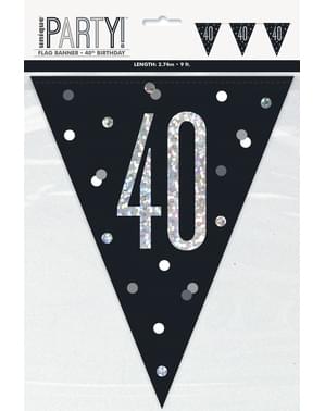 Svart “40” Vimpler - Black & Silver Glitz