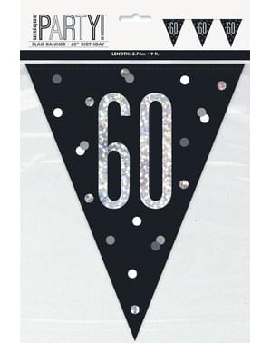 Sort “60” Flagdug - Black & Silver Glitz