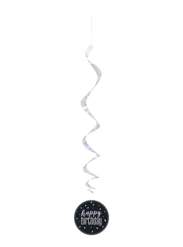 Decorazioni 16° Compleanno Spirali Glitz Blu E Argento - 7 Pezzi, 81 Cm, Con Numero 16, Tema Festa