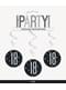 6 x “18” Hanging Spirals - Black & Silver Glitz