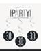 6 x “30” Hanging Spirals - Black & Silver Glitz