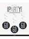 6 x “60” Hanging Spirals - Black & Silver Glitz