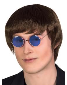 Hippie Brille blau für Erwachsene