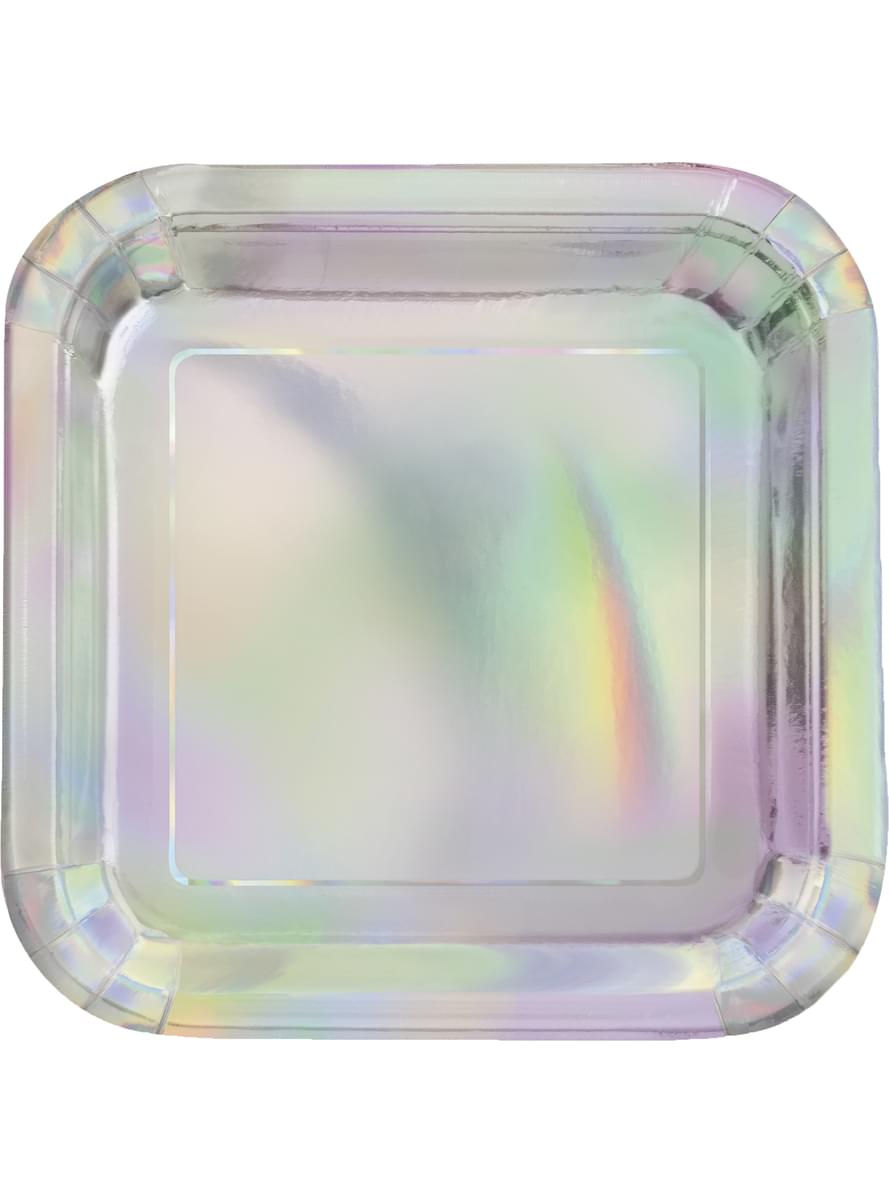 8 petites assiettes iridescentes  (18 cm)