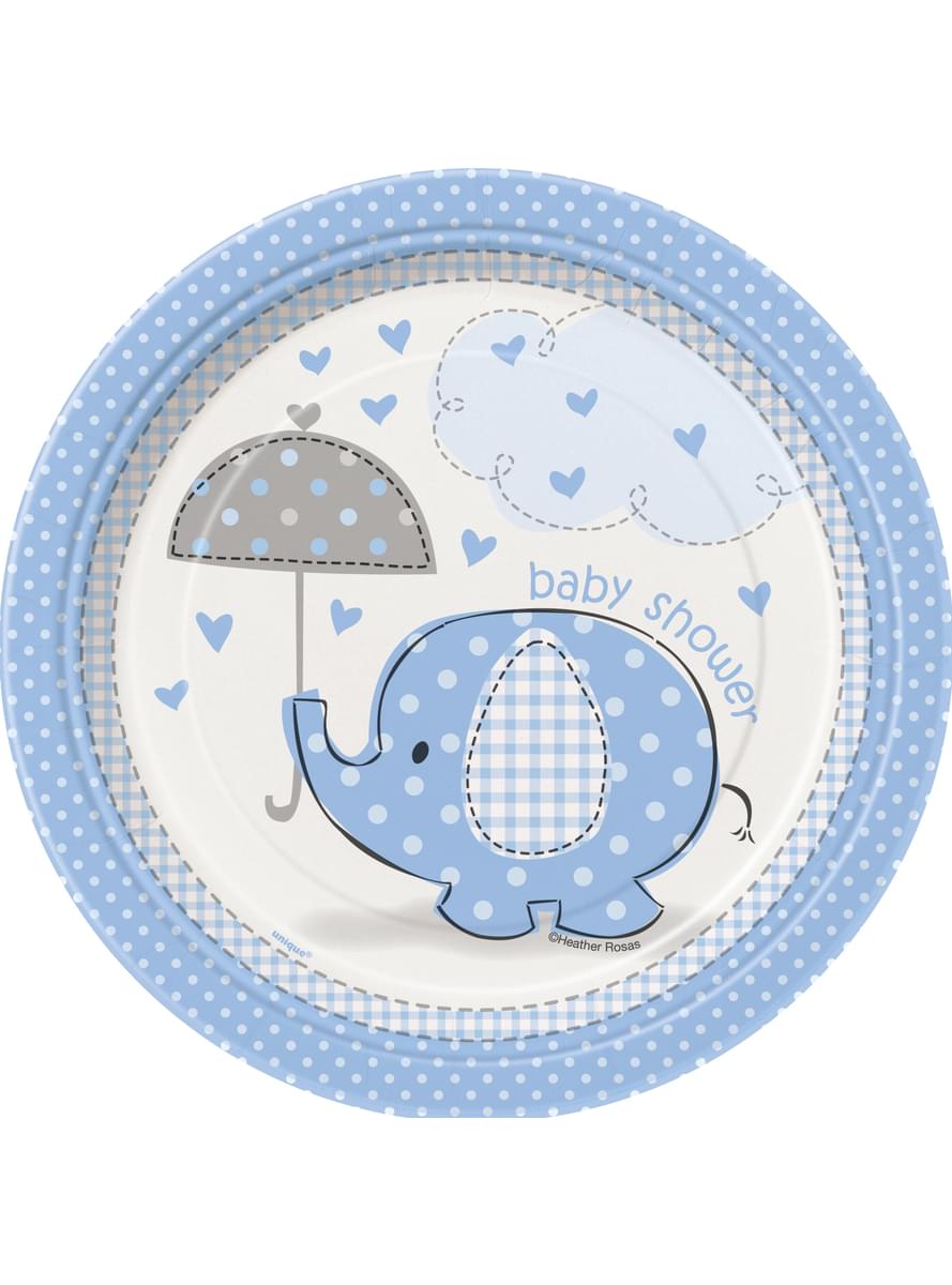 8 modrých tanierov 