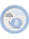 8 Small Blue “Baby Shower” Plates (18 cm) - Umbrellaphants Blue