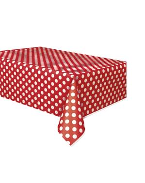 Red Rectangular Table Cover with White Polka Dots - Línea Colores Básicos